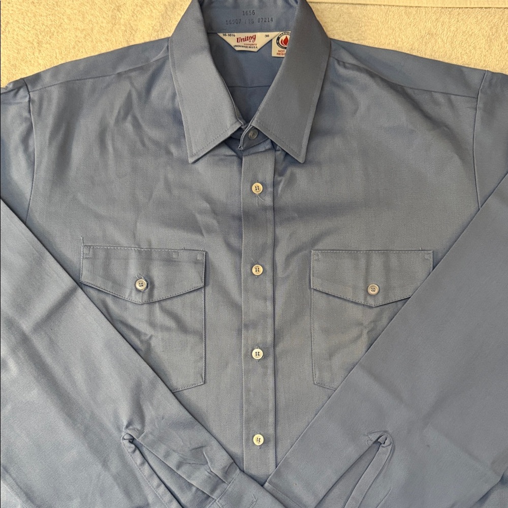 VTG NWOT Unitog Union Made In USA Classic Button-Down Industrial Work Shirt 80s